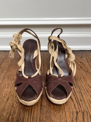 Sandalias Banana Republic para mujer 6 tobillos con tiras alpargata cuña marrón Foto 1 de 4