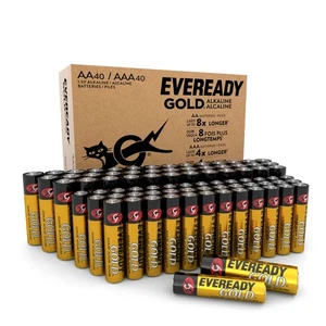 Eveready Gold Alkaline AA+AAA Batteries, (80 Pack) Combo Pack - Afbeelding 1 van 5