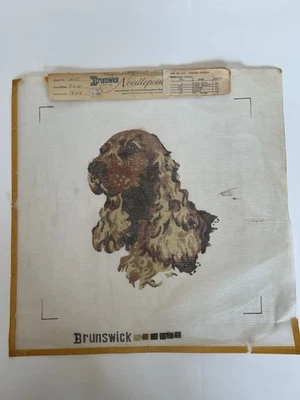 Vintage Brunswick needlepoint canvas Golden Cocker Spaniel New - Image 1 of 4