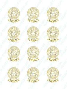 12 Topper per cupcake PRE TAGLIATI commestibili glassa ispirati a Versace - Foto 1 di 1