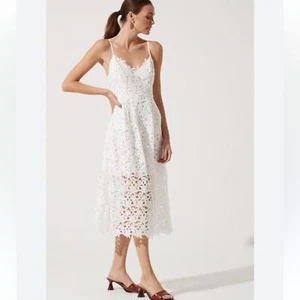 ASTR The Label Nordstrom White Lace Midi Dress Sz Medium - Picture 1 of 14