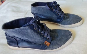 Unisex Leather/Canvas Hightop Blue Women's Size 7 - Picture 1 of 4