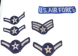 US Air Force Military Patches Insignia Stripes Lot of Six Blue - Picture 1 of 10