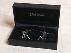 Seated Naked Lady Silhouette, Silver Tone Cufflinks