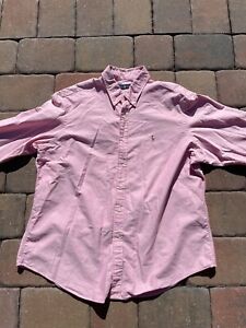 Ralph Lauren XXL Button Down Long Sleeve Pink Shirt 100% cotton