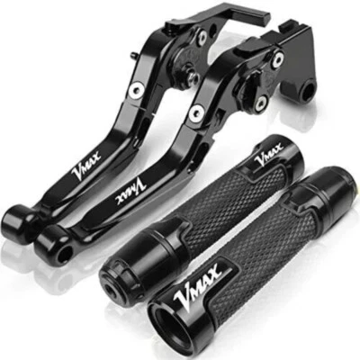 For Yamaha VMAX 1200 85-2008 Motorcycle CNC Brake Clutch Levers Handlebar Grips - Image 1 of 4