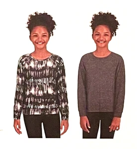 2 Lucky Brand GRAY & BLACK Youth Long-sleeve KNIT TOPS Size XS (5-6) NWT - Picture 1 of 4