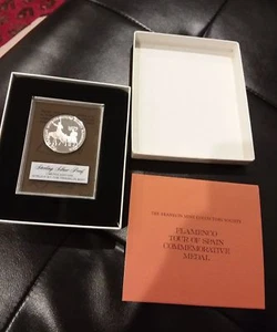 1975 FRANKLIN MINT PROOF Sterling Silver .925 Flamenco Tour of Spain Medal AG - Picture 1 of 3