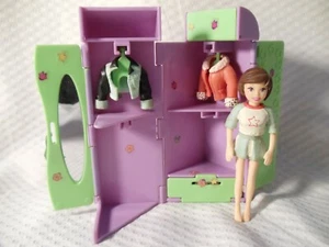 Polly Pocket Cool School Locker Orchidee und Grün.  Puppe etwas Zubehör 1999 - Bild 1 von 9