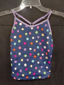 TANKINI/SWIM TOP Girls Colorful Polka Dot Racer Back Top Small - Picture 1 of 2