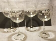 Set of 4 Absolut Juice Wine Glasses ~~ New
