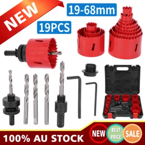 19x Bi Metal Hole Saw Drill Bit Holesaw Wood Sheet Timber Woodworking Tool Kit - Picture 1 of 12