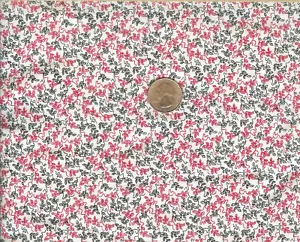 PRETTY! RED/BLACK FLORAL ON WHITE - BLANK QUILTING - BTY - Picture 1 of 1