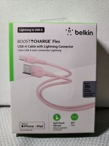 Belkin Boost Up Charge Flex USB-A Cable with Lightning Connector 5ft - Pink