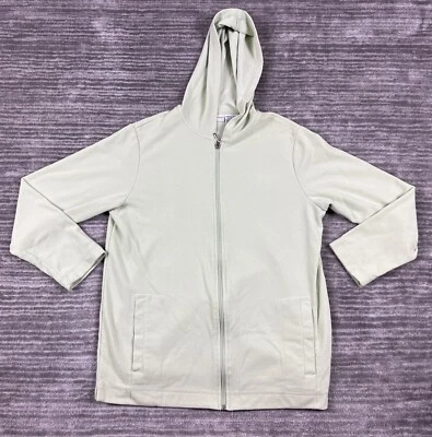 Moletom com capuz branco veado feminino pequeno 4/6 verde zíper completo mistura de algodão - Imagem 1 de 4