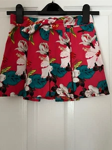 Girls quiz pleated floral Red skirt age 12 Side Zip,Bow At Front . - Picture 1 of 7