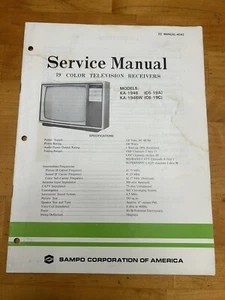 Sampo KA-1946 KA-1946W Color Television Receivers TV Service Manual Vintage OEM - Picture 1 of 4