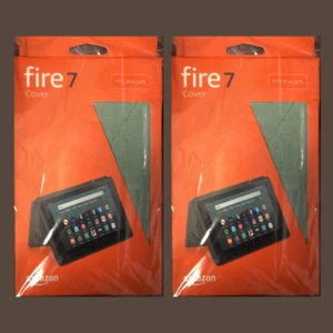 2pk Amazon Fire 7 Tablet Case Cover 9th Gen Devices Sage Green Slim and Durable - Picture 1 of 3