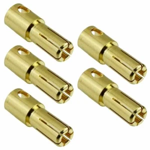 5 X Fiche Mâle 5mm Doré Banane Connecteur Balle - Photo 1 sur 1