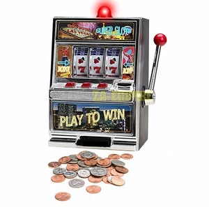 12.5" Jumbo Slot Machine Las Vegas Style Casino Coin Bank With Winning Light New - Picture 1 of 4