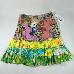 NWT Jams World Women's L Hawaiian Floral Hattie Ruffle Skirt, Vintage 90’s - Picture 1 of 13