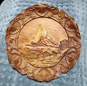De colección "usado" Placa 3D Matterhorn/Zermatt/Cervin decoración de pared 9" diámetro - Imagen 1 de 8