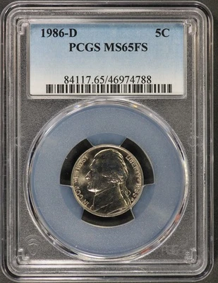 1986-D PCGS Jefferson Nickel MS65FS MS-65 Full Steps - Image 1 of 2