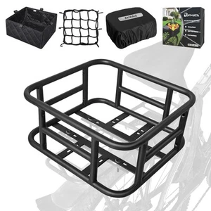 Rear Rack Bike Basket with Cargo Net and Liner Large Bicycle Basket Perfect M... - Picture 1 of 7