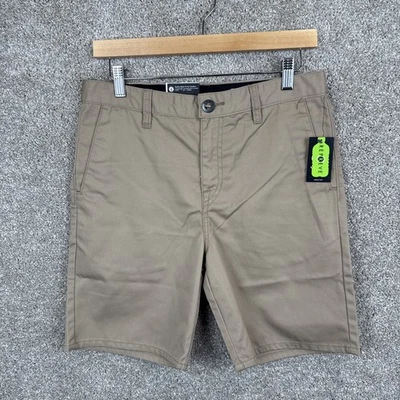 Volcom Youth Frickin Chino Shorts Modern Fit Khaki Size 30 NEW - Image 1 of 4