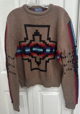 Vintage Pendleton High Grade Western Wear 100% Wool Sweater Aztec SZ L USA - Image 1 of 4