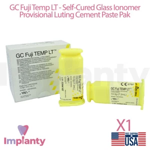Paquete de 2 cartuchos de cemento autocurado dental Fuji Temp LT 13,3 g cada laboratorio de odontología - Imagen 1 de 4