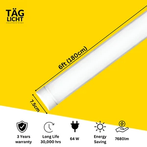 6ft LED Strip Lights for Kitchen Fluorescent Light Tubes Garage Lighting Batten - Picture 1 of 13