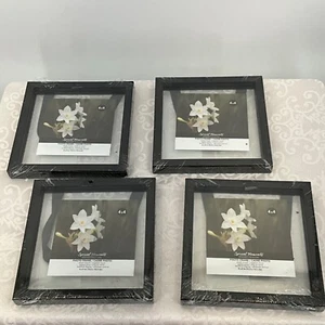 Set Of 4 Black 4x4 Photo Frames By Special Moments Memories Collection - Picture 1 of 4