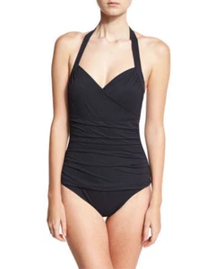 NWT $178 Tommy Bahama Island Sculpt Wrap-Front Halter One-Piece Swimsuit 4 - Picture 1 of 3