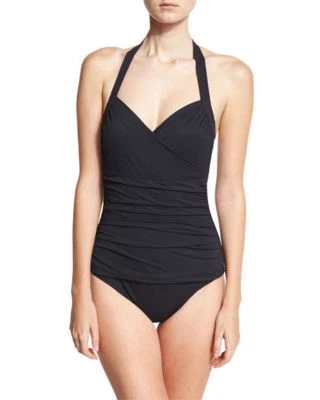 NUEVO CON ETIQUETAS $178 Tommy Bahama Island Esculpido Envolvente Frontal Halter Traje de Baño de Una Pieza 4  Foto 1 de 3