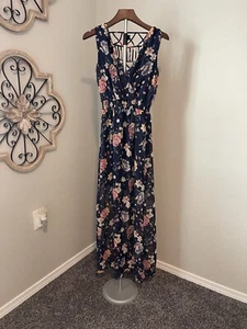 Bailey Blue Sz S Maxi Blue Floral Faux Wrap Mini Lined - Picture 1 of 19
