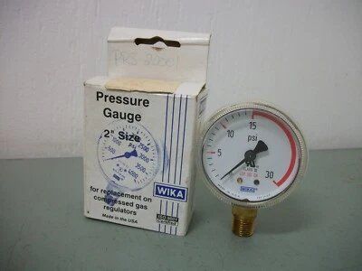 WIKA 2" PNEUMATIC PRESSURE GAUGE 8611017 1/4" NPT 0-30PSI NIB - Image 1 of 2