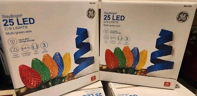 ¡NUEVO! (2 juegos) Cadena Luces GE StayBright 25 LED C9 - Multicolor - ENVÍO GRATUITO Foto 1 de 4