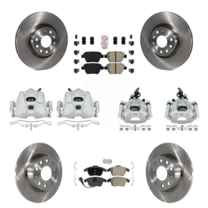 Front Rear Disc Brake Caliper Rotors Semi-Metallic Pad Kit For Volkswagen Passat - Picture 1 of 7