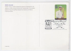 TurtlesTradingPost- Legends of Baseball Eddie Collins 2000 #UX338 FDC- Card - Picture 1 of 3