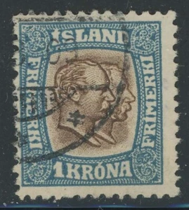 Islandia 1920 1K Kings Christian & Frederik Sc# 83 usado - Imagen 1 de 1
