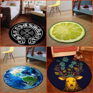 3D Print Area Rugs Entrance Floor Door Mat Round Bathmat Bedside Carpet Decor - Picture 1 of 15