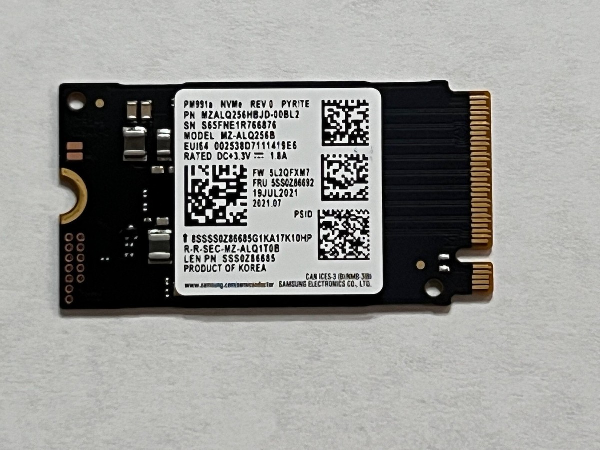 SAMSUNG 256GB SSD PM991a M.2 2242 NVME PCIe GEN3X4