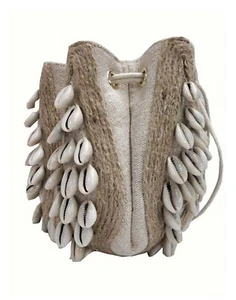 INC Karlii shell beach drawstring women's crossbody shoulder bag - Beige - Picture 1 of 4