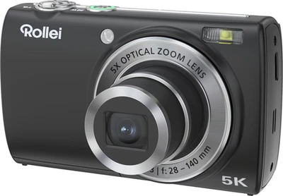 ROLLEI Powerflex Compact Digitalkamera Schwarz 5x opt. Zoom 2,8" IPS-Display NEU - Bild 1 von 4