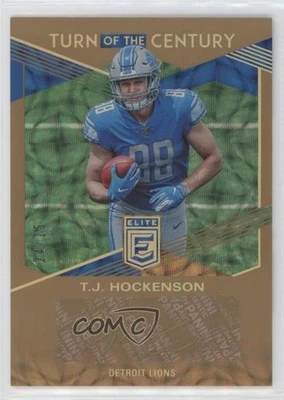 2019 Donruss Elite Turn of the Century Gold Ink /25 TJ Hockenson Rookie Auto RC - Image 1 of 2