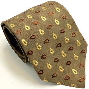Ermenegildo Zegna Silk NeckTie Mens Tie Brown Paisley Italy 58x3.75 Classic Tie - Picture 1 of 7