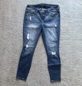 Torrid Premium Damen Denim Jeans Blau Skinny Ankle 14R Distressed Faded Jegging - Bild 1 von 7