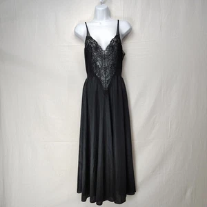 Vintage schwarz Olga sexy skurril lang fließend Medium 91140 Dessous Slip Kleid - Bild 1 von 8