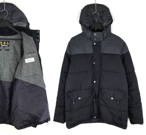 Men's Barbour Cromer Jacket Fibre Down Hooded Black Wax Elements Jacket Size M - Picture 1 of 24